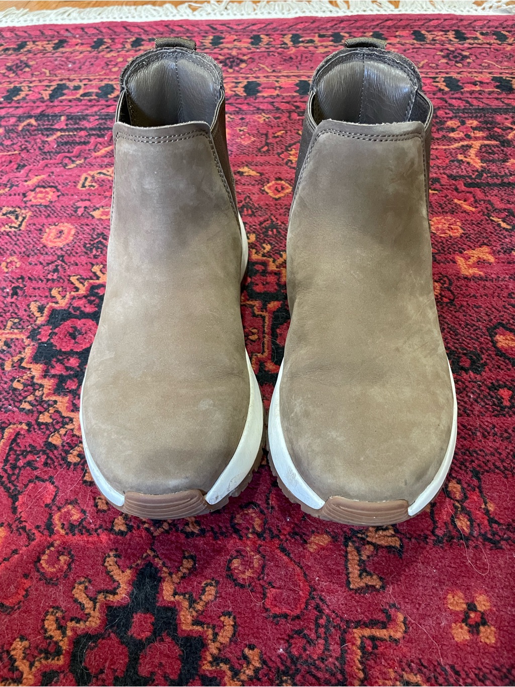Women's Taupe Suede Slip-On Sneakers